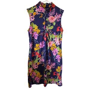 IBKUL Womens Floral Print Mock Dress Size Medium UPF 50  Athleisure